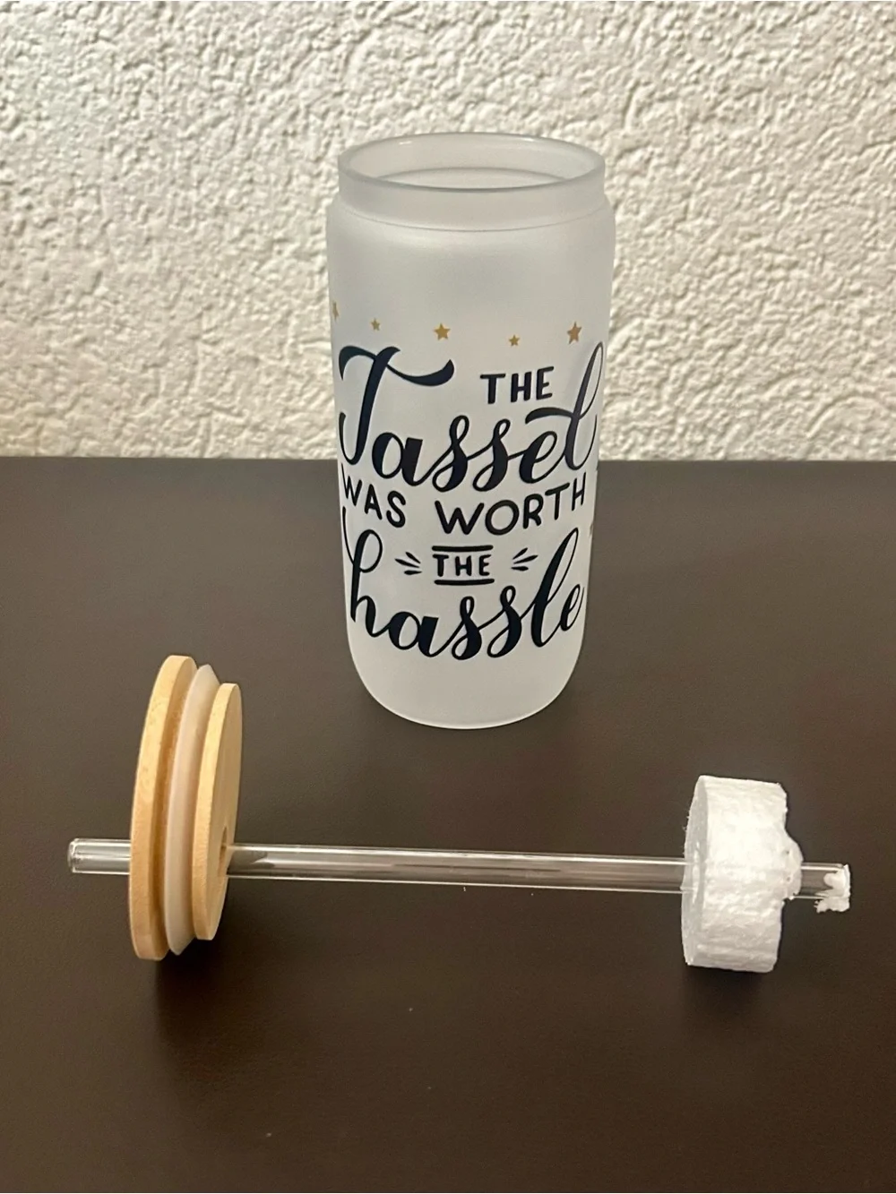 “The Tassel Was Worth the Hassle” Frosted Glass Tumbler